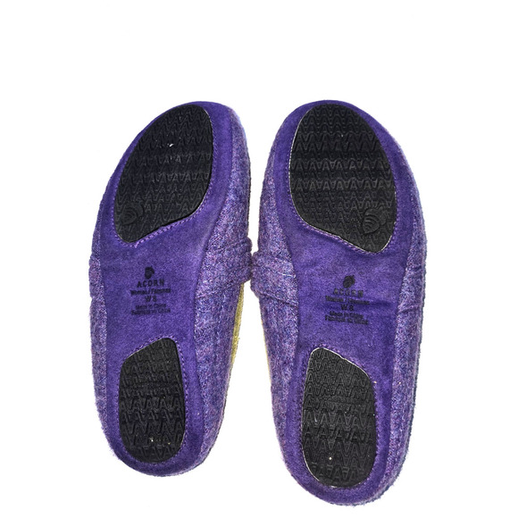 Acorn Women's Mary Merino Wool Non-Slip Slipper Plum Ice Size 8 - Picture 7 of 8